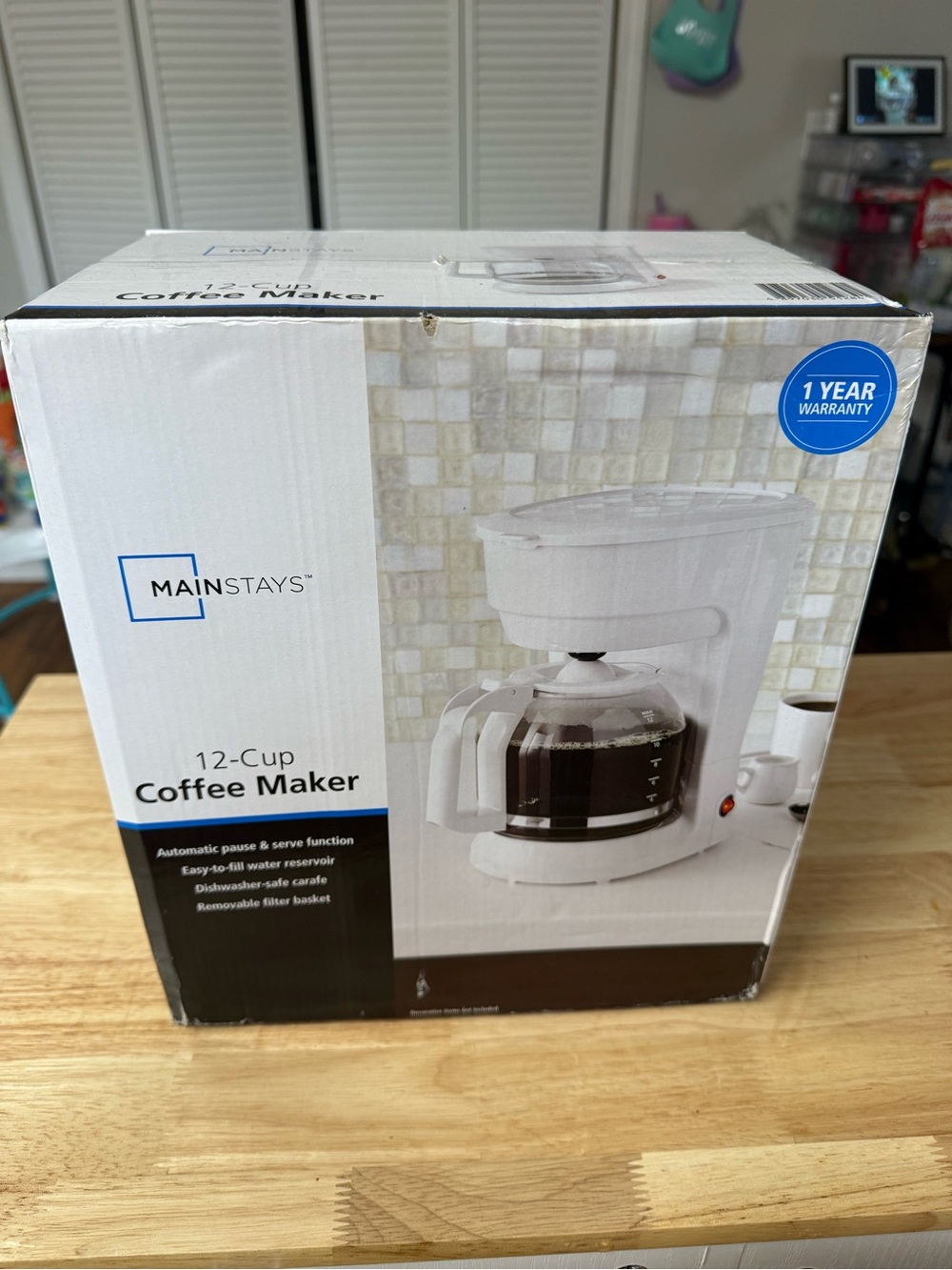 Mainstays White 12-Cup Coffee Maker